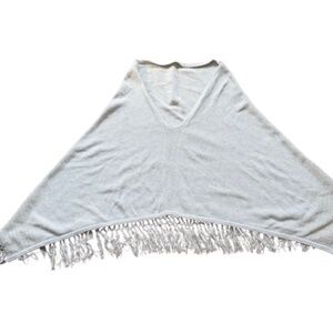 Lilly Pulitzer Fringe Poncho -  Light grey - slightly shimmery - One Size